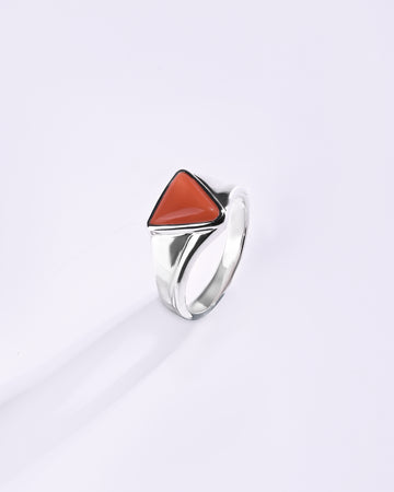 Prestine Coral (Moonga) Ring in 925 Sterling Silver - Shakti Tr