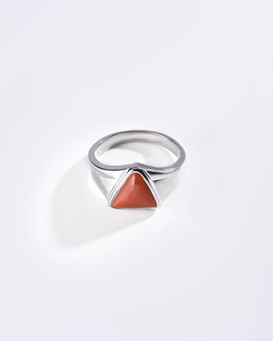 Prestine Coral (Moonga) Ring in 925 Sterling Silver - Shakti Tr
