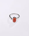 Vibrant Coral (Moonga) Ring in 925 Sterling Silver - Shakti