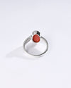 Vibrant Coral (Moonga) Ring in 925 Sterling Silver - Shakti