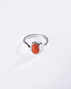 Mesh Rashi Gemstone Ring of Coral in Silver from Myra Gems 