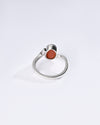 Mesh Rashi Gemstone Ring of Coral in Silver from Myra Gems 