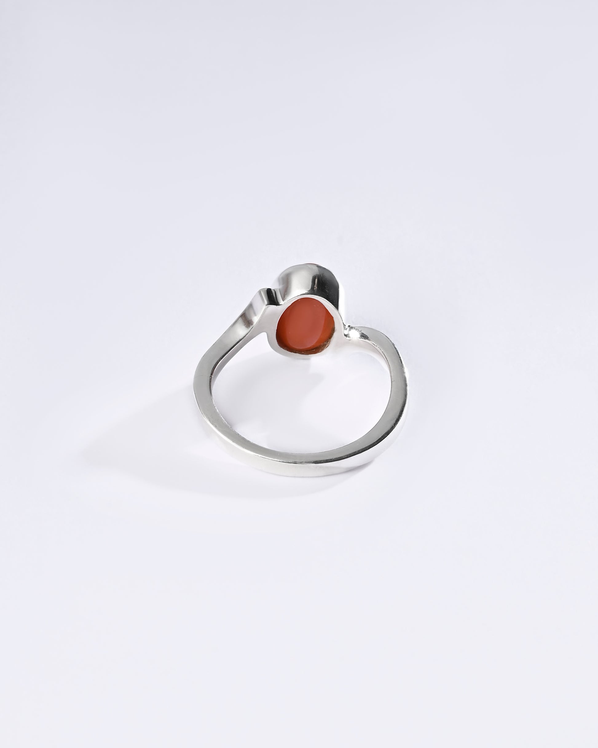 Mesh Rashi Gemstone Ring of Coral in Silver from Myra Gems 