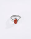 Natural Coral (Moonga) Ring in 925 Sterling Silver - Shakti