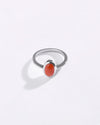 Minimalist Coral (Moonga) Ring in 925 Sterling Silver - Shakti