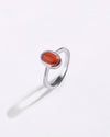 Minimalist Coral (Moonga) Ring in 925 Sterling Silver - Shakti