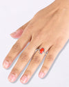 Minimalist Coral (Moonga) Ring in 925 Sterling Silver - Shakti