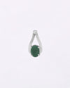 Gentle Curve Emerald Pendant in 925 Silver
