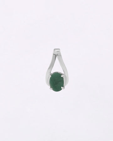 Gentle Curve Emerald Pendant in 925 Silver