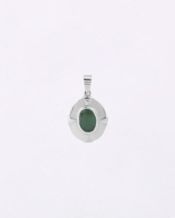 Moonlit Crown Emerald Pendant In 925 Silver