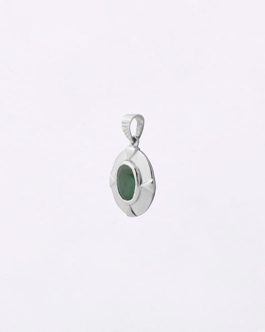Moonlit Crown Emerald Pendant In 925 Silver