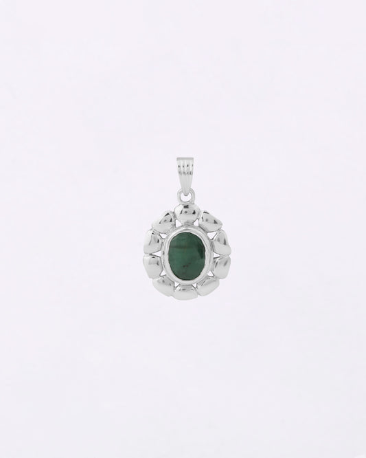 Florent Emerald Pendant in 925 Silver