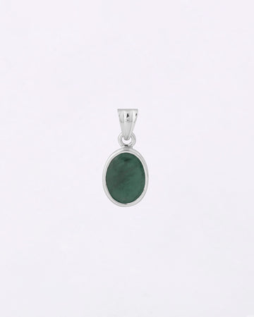 Plain Emerald Pendant in 925 Silver