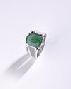 Statement Emerald (Panna) Ring in 925 Sterling Silver - Urja