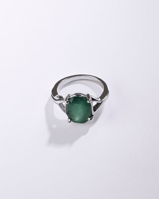 Essential Emerald (Panna) Ring in 925 Sterling Silver - Urja