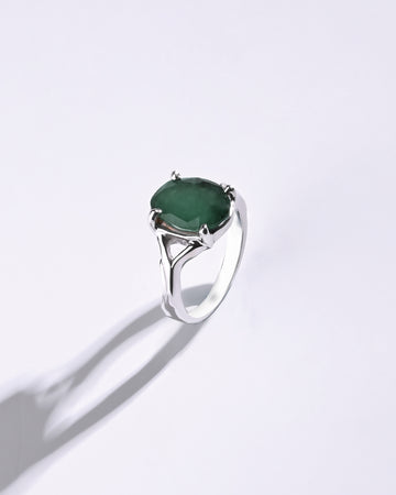 Essential Emerald (Panna) Ring in 925 Sterling Silver - Urja