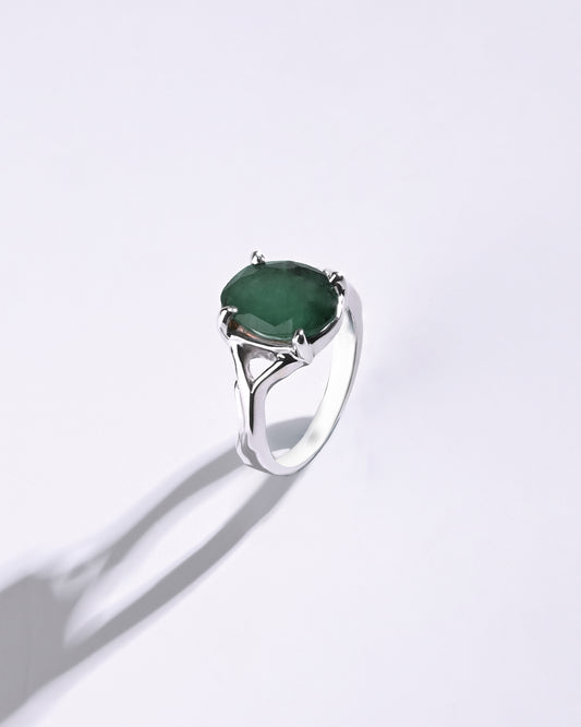 Essential Emerald (Panna) Ring in 925 Sterling Silver - Urja