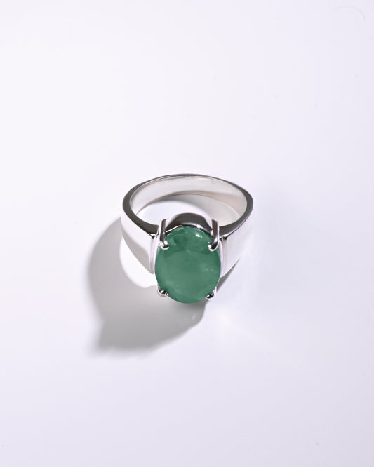 Heirloom Emerald (Panna) Ring in 925 Sterling Silver - Urja