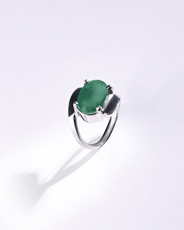 Radiant Emerald (Panna) Ring in 925 Sterling Silver - Urja