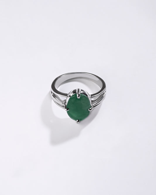 Precious Emerald (Panna) Ring in 925 Sterling Silver - Urja