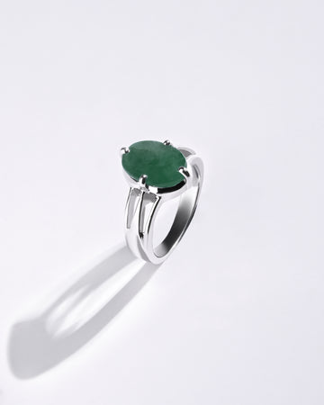 Precious Emerald (Panna) Ring in 925 Sterling Silver - Urja