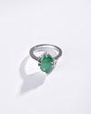 Minimalist Emerald (Panna) Ring in 925 Sterling Silver - Astra