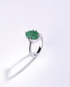 Minimalist Emerald (Panna) Ring in 925 Sterling Silver - Astra