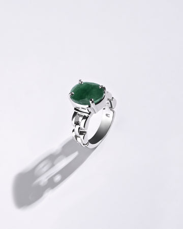 Rolex Emerald (Panna) Ring in 925 Sterling Silver - Urja