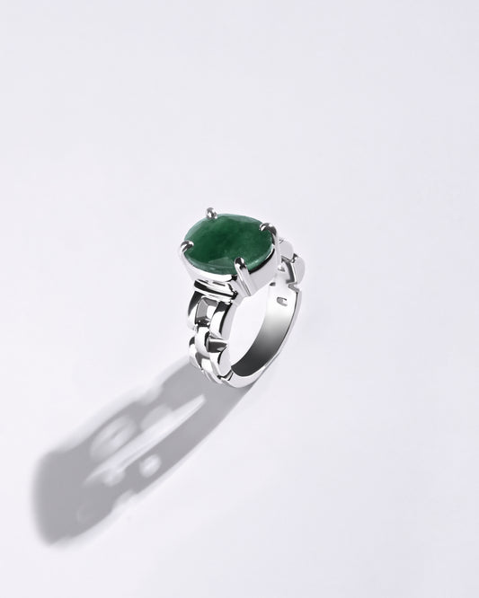 Rolex Emerald (Panna) Ring in 925 Sterling Silver - Urja