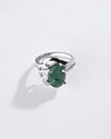 Floral Emerald (Panna) Ring in 925 Sterling Silver - Urja