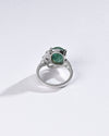Floral Emerald (Panna) Ring in 925 Sterling Silver - Urja