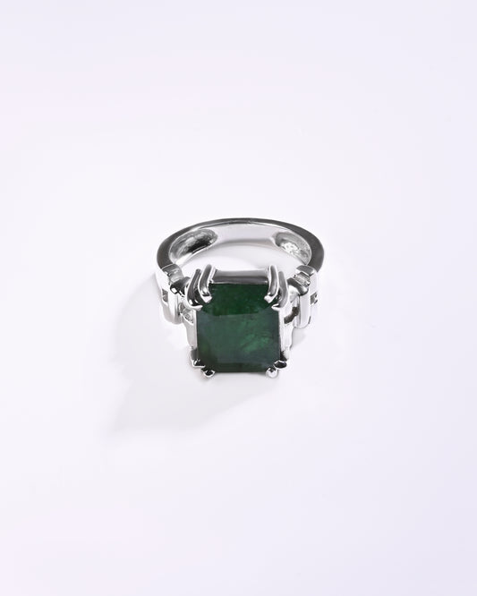 Exotic Emerald (Panna) Ring in 925 Sterling Silver - Nexa Re