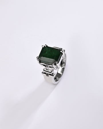 Exotic Emerald (Panna) Ring in 925 Sterling Silver - Nexa Re