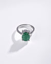 Minimalist Emerald (Panna) Ring in 925 Sterling Silver - Urja