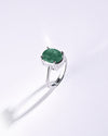 Minimalist Emerald (Panna) Ring in 925 Sterling Silver - Urja
