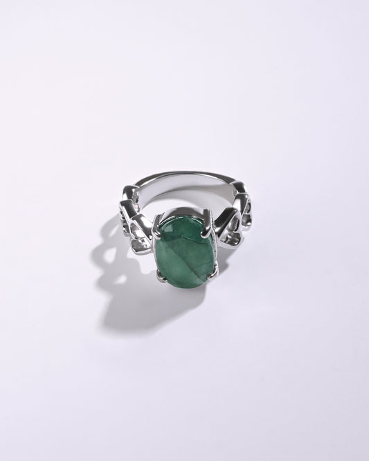 Forever Emerald (Panna) Ring in 925 Sterling Silver - Urja