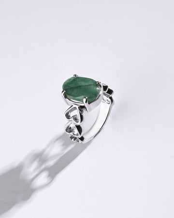 Forever Emerald (Panna) Ring in 925 Sterling Silver - Urja