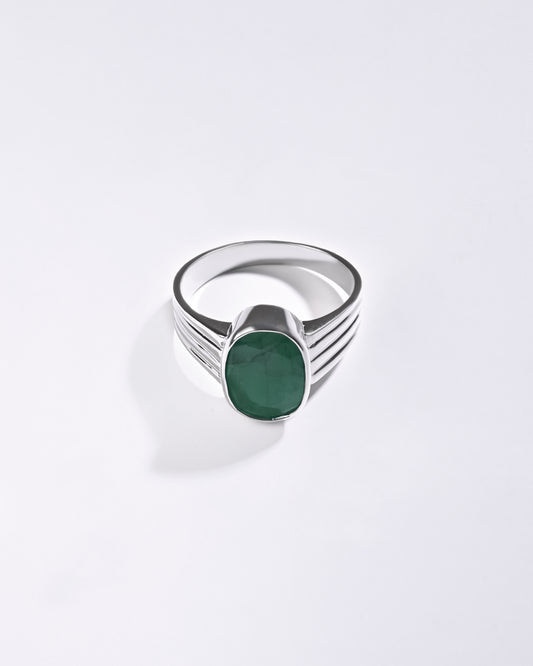 Vintage Emerald (Panna) Ring in 925 Sterling Silver - Shakti