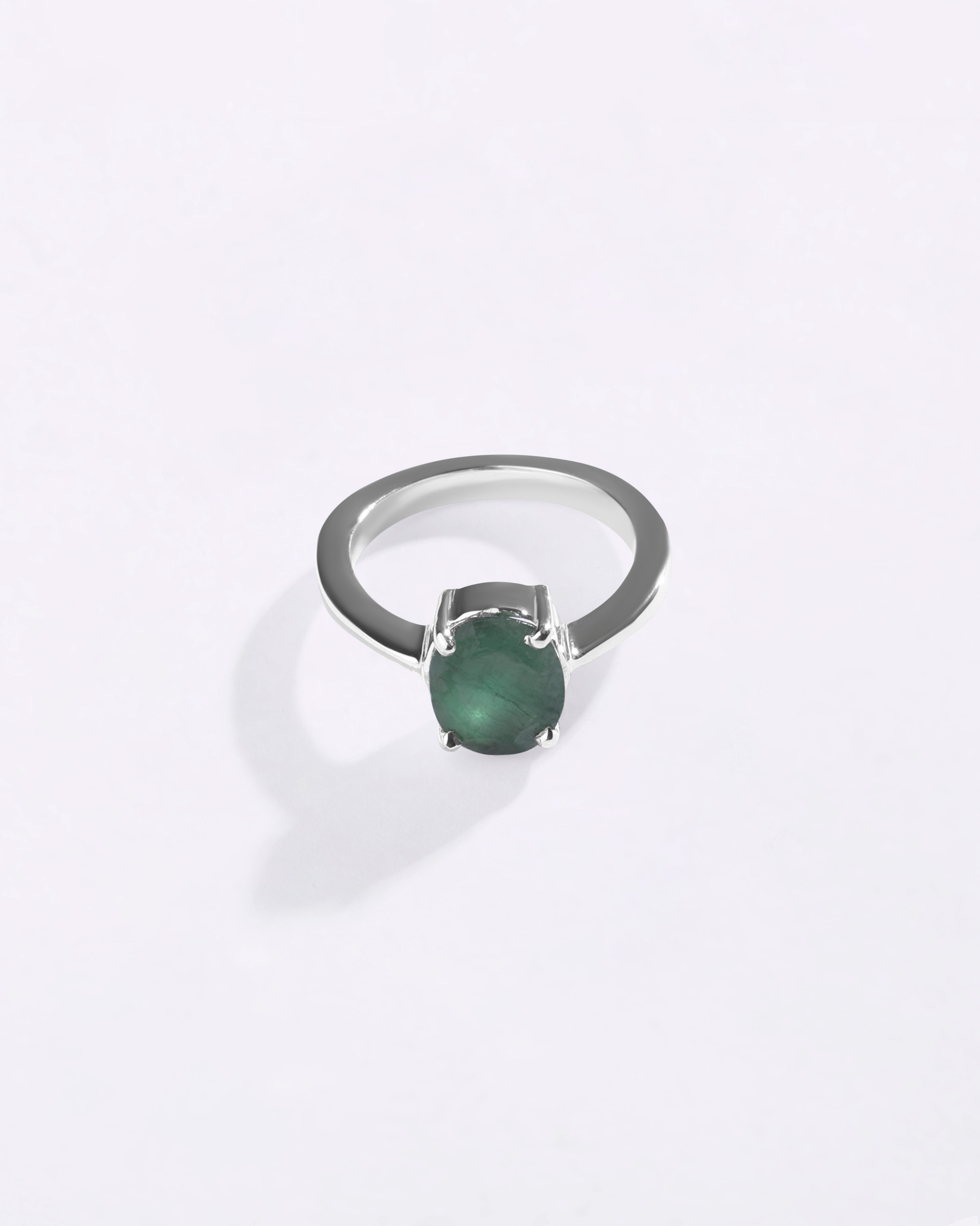 Affinity Emerald (Panna) Ring in 925 Sterling Silver - Urja