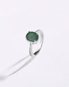 Minimalist Emerald (Panna) Ring in 925 Sterling Silver - Urja