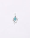 Luna Leaf Turquoise Pendant in 925 Silver