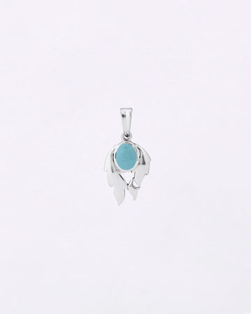 Luna Leaf Turquoise Pendant in 925 Silver