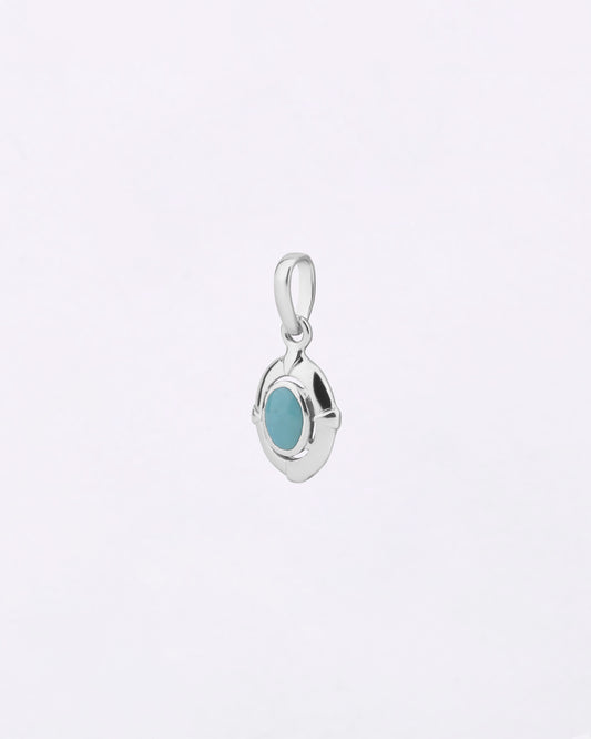 Moonlit Crown Turquoise Pendant in 925 Silver