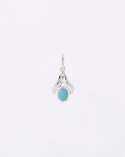 Wave Curve Turquoise Pendant in 925 Silver