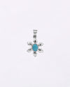 Sun Petal Shaped Turquoise Pendant in 925 Silver