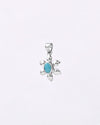 Sun Petal Shaped Turquoise Pendant in 925 Silver