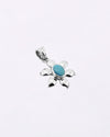 Sun Petal Shaped Turquoise Pendant in 925 Silver