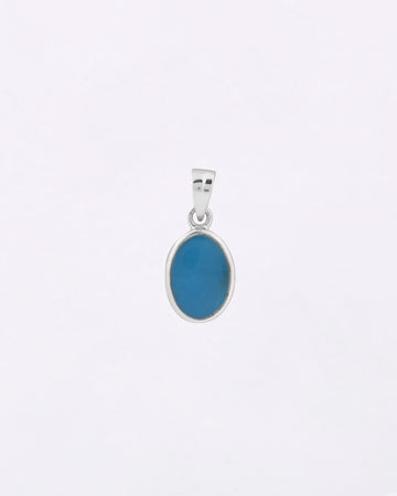 Plain Turquoise Pendant in 925 Silver