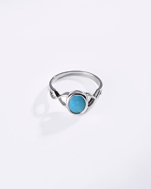 Powerful Turquoise (Firoza) Ring in 925 Sterling Silver - Shakti