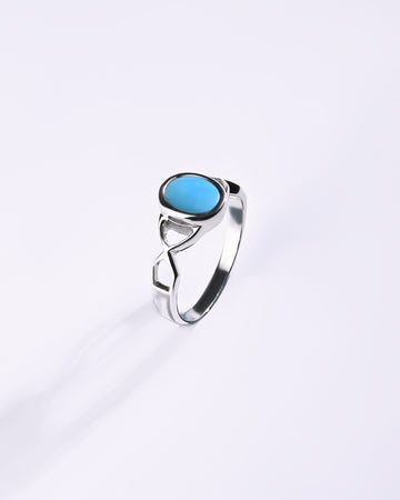 Powerful Turquoise (Firoza) Ring in 925 Sterling Silver - Shakti